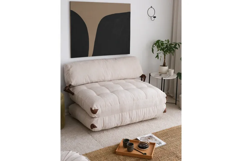 Fold Teddy Sovesofa Hvit - Hvit - Møbler - Sofaer - Sovesofaer - 2 seters sovesofa
