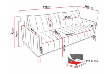Graystone 2-sits Bäddsoffa NO_BRAND Beige/Light beige - Møbler - Sofaer - Sovesofaer - 2 seters sovesofa