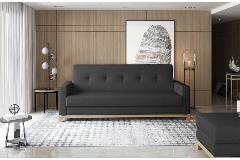 Iselene 2-seter Sovesofa, Svart