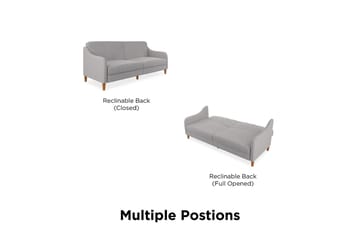 Jasper 2-seters Sovesofa Lysegrå - Dorel Home - Møbler - Sofaer - Sovesofaer - 2 seters sovesofa