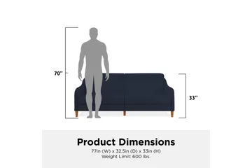 Jasper 2-seters Sovesofa Marineblå - Dorel Home - Møbler - Sofaer - Sovesofaer - 2 seters sovesofa