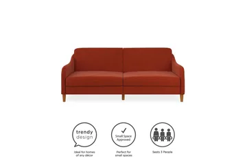 Jasper 2-seters Sovesofa Oransje - Dorel Home - Møbler - Sofaer - Sovesofaer - 2 seters sovesofa