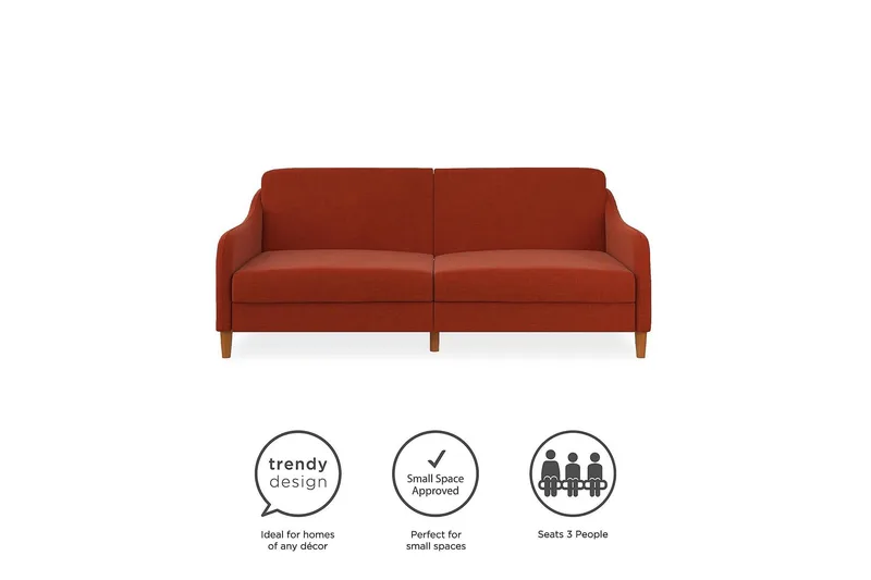 Jasper 2-seters Sovesofa Oransje - Dorel Home - Møbler - Sofaer - Sovesofaer - 2 seters sovesofa
