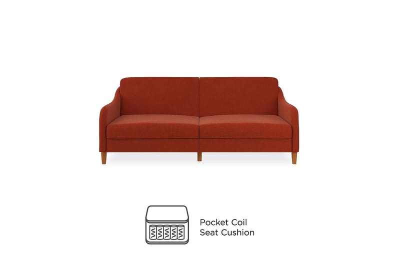 Jasper 2-seters Sovesofa Oransje - Dorel Home - Møbler - Sofaer - Sovesofaer - 2 seters sovesofa