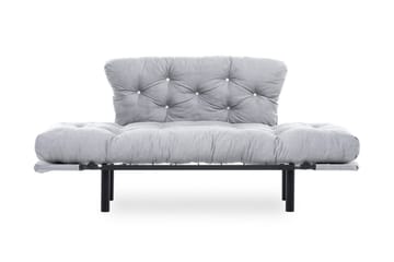 Jenica 2-seter Utklappbar Sovesofa i Stoff med Metallben - Grå - Møbler - Sofaer - Sovesofaer - 2 seters sovesofa
