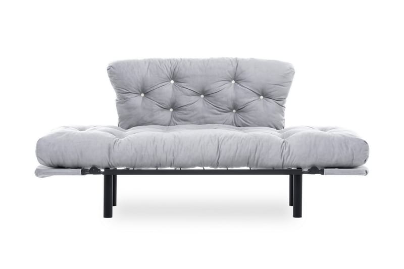 Jenica 2-seter Utklappbar Sovesofa i Stoff med Metallben - Grå - Møbler - Sofaer - Sovesofaer - 2 seters sovesofa