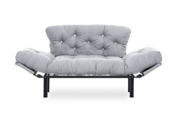 Jenica 2-seter Utklappbar Sovesofa i Stoff med Metallben - Grå - Møbler - Sofaer - Sovesofaer - 2 seters sovesofa