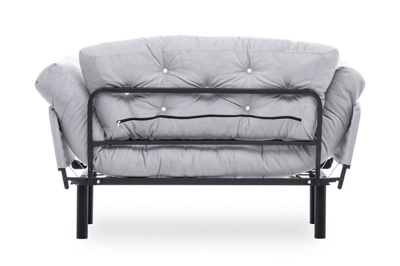 Jenica 2-seter Utklappbar Sovesofa i Stoff med Metallben - Grå - Møbler - Sofaer - Sovesofaer - 2 seters sovesofa