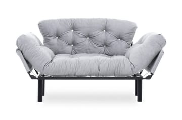 Jenica 2-seter Utklappbar Sovesofa i Stoff med Metallben - Grå - Møbler - Sofaer - Sovesofaer - 2 seters sovesofa