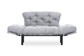 Jenica 2-seter Utklappbar Sovesofa i Stoff med Metallben - Grå - Møbler - Sofaer - Sovesofaer - 2 seters sovesofa