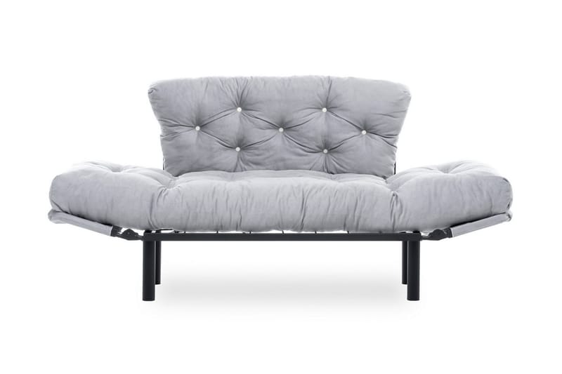 Jenica 2-seter Utklappbar Sovesofa i Stoff med Metallben - Grå - Møbler - Sofaer - Sovesofaer - 2 seters sovesofa