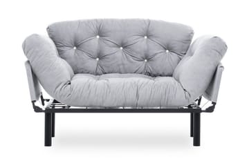 Jenica 2-seter Utklappbar Sovesofa i Stoff med Metallben - Grå - Møbler - Sofaer - Sovesofaer - 2 seters sovesofa