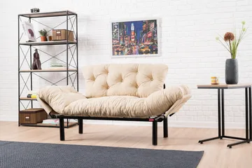 Jenica Sovesofa 2-seter - Beige - Møbler - Sofaer - Sovesofaer - 2 seters sovesofa