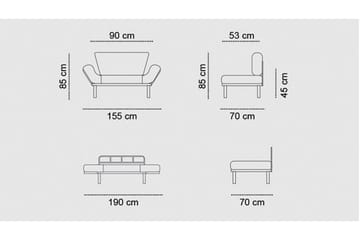 Jenica Sovesofa 2-seter - Blågrønn - Møbler - Sofaer - Sovesofaer - 2 seters sovesofa