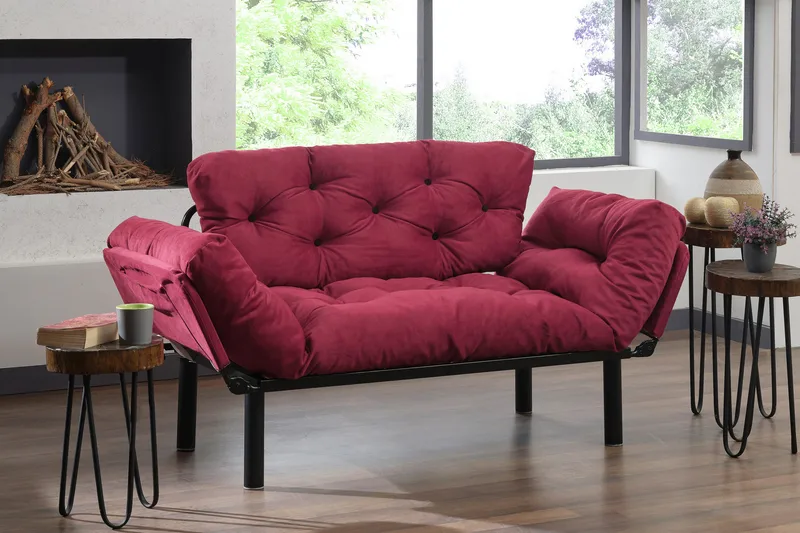 Jenica Sovesofa 2-seter - Burgunder - Møbler - Sofaer - Sovesofaer - 2 seters sovesofa