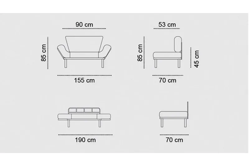Jenica Sovesofa 2-seter - Grå - Møbler - Sofaer - Sovesofaer - 2 seters sovesofa