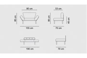 Jenica Sovesofa 2-seter - Grå - Møbler - Sofaer - Sovesofaer - 2 seters sovesofa