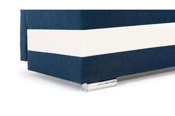 Karolez 3-seter Rektangulær Sovesofa med Bladmønstrede Puter i Stoff - Blå|Hvit - Møbler - Sofaer - Sovesofaer - 2 seters sovesofa