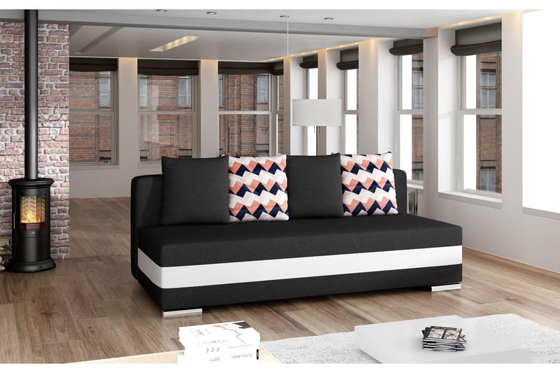 Karolez Sovesofa - Svart/Hvit - Møbler - Sofaer - Sovesofaer - 2 seters sovesofa