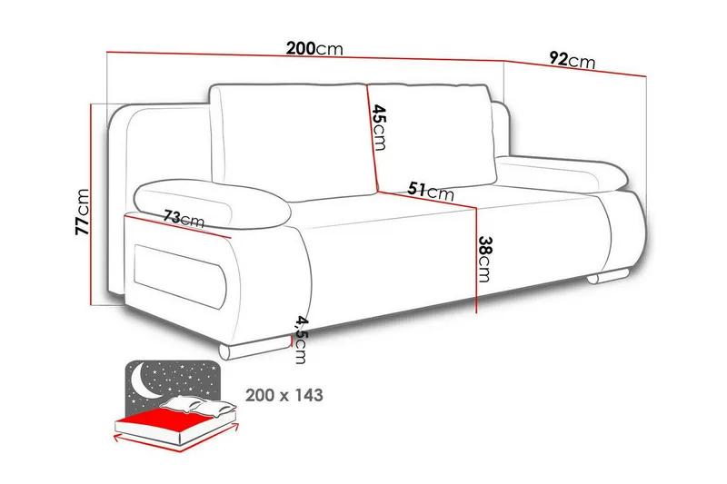 Kintore 2-seters Sovesofa - Møbler - Sofaer - Sovesofaer - 2 seters sovesofa