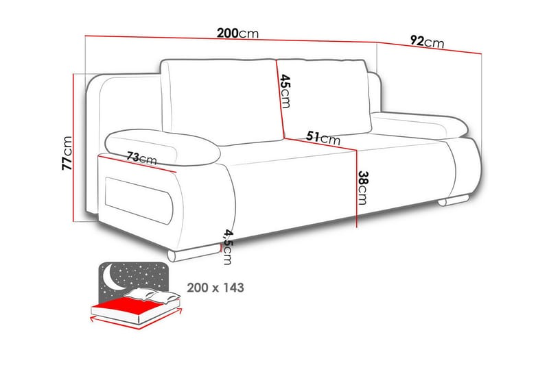 Kintore 2-seters Sovesofa - Møbler - Sofaer - Sovesofaer - 2 seters sovesofa