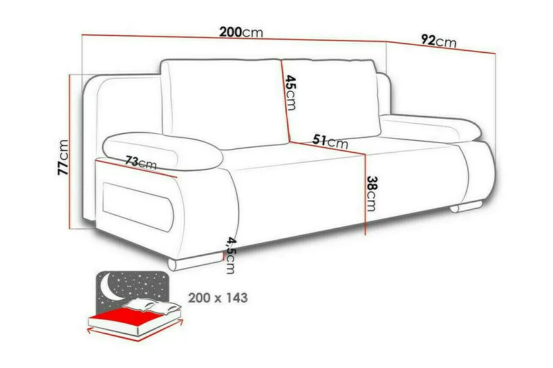 Kintore 2-seters sovesofa - Møbler - Sofaer - Sovesofaer - 2 seters sovesofa
