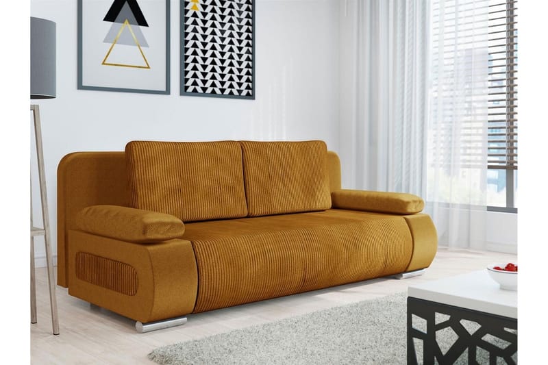 Kintore 2-sits Bäddsoffa NO_BRAND Yellow - Møbler - Sofaer - Sovesofaer - 2 seters sovesofa
