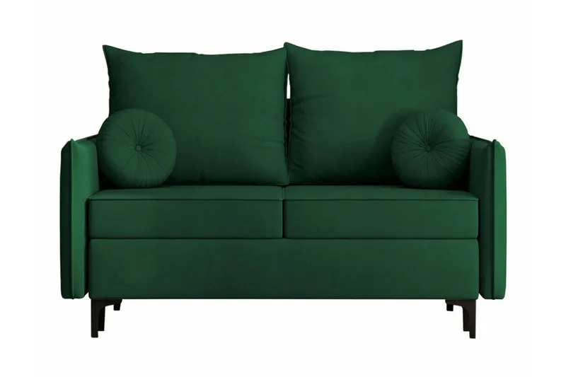 Knocklong 2-seter Sovesofa 129x140 cm med Oppbevaring i Fløyel, Grønn