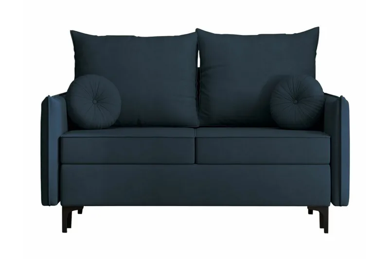 Knocklong 2-seters Sovesofa 129x140 cm med Oppbevaring i Fløyel, Blå
