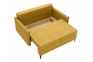 Knocklong 2-seters Sovesofa 129x140 cm med Oppbevaring i Fløyel - Blå - Møbler - Sofaer - Sovesofaer - 2 seters sovesofa