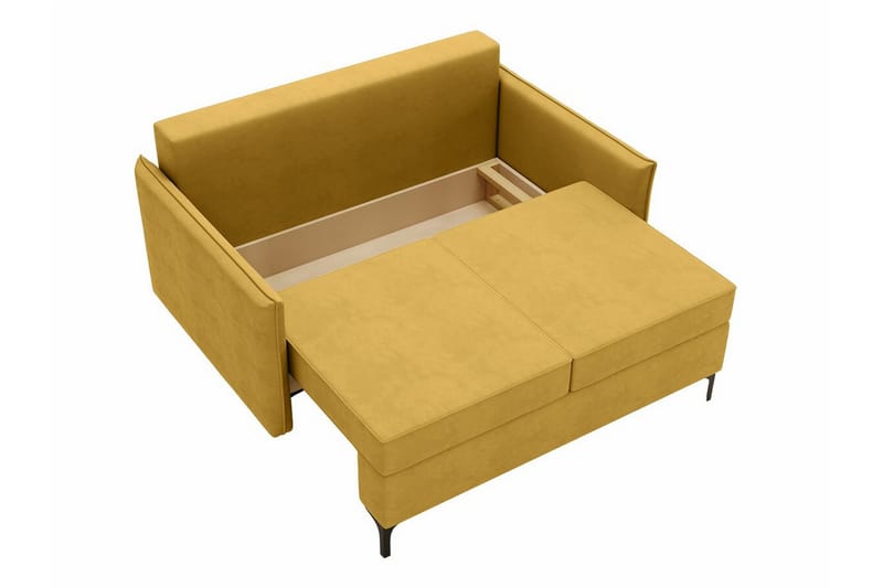 Knocklong 2-seters Sovesofa 129x140 cm med Oppbevaring i Fløyel - Blå - Møbler - Sofaer - Sovesofaer - 2 seters sovesofa