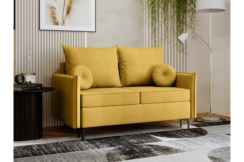 Knocklong 2-seters Sovesofa - Gul - Møbler - Sofaer - Sovesofaer - 2 seters sovesofa