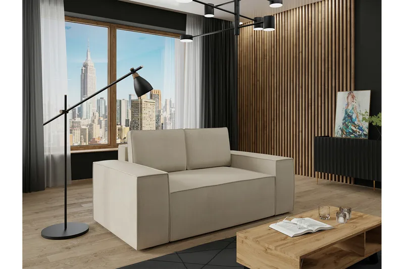 Knocklong 2-seters Sovesofa - Lyse brun - Møbler - Sofaer - Sovesofaer - 2 seters sovesofa