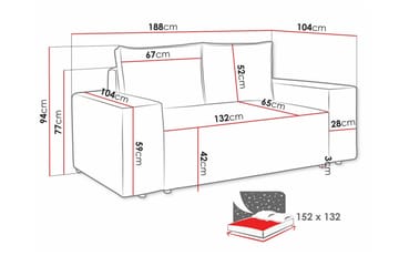 Knocklong 2-seters Sovesofa - Lysegrå - Møbler - Sofaer - Sovesofaer - 2 seters sovesofa