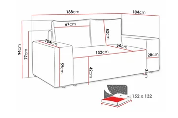Knocklong 2-seters Sovesofa - Lysegrå - Møbler - Sofaer - Sovesofaer - 2 seters sovesofa