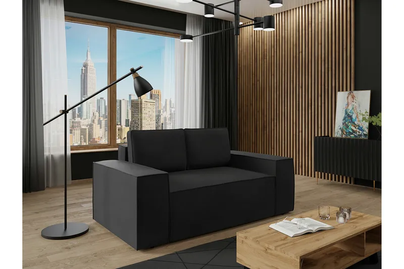 Knocklong 2-seters Sovesofa - Svart - Møbler - Sofaer - Sovesofaer - 2 seters sovesofa