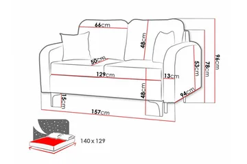 Knocklong 2-seters sovesofa - Møbler - Sofaer - Sovesofaer - 2 seters sovesofa