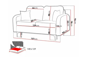 Knocklong 2-sits Bäddsoffa NO_BRAND Brown - Møbler - Sofaer - Sovesofaer - 2 seters sovesofa