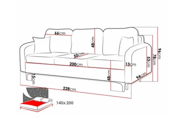 Knocklong 2-sits Bäddsoffa NO_BRAND Brown - Møbler - Sofaer - Sovesofaer - 2 seters sovesofa