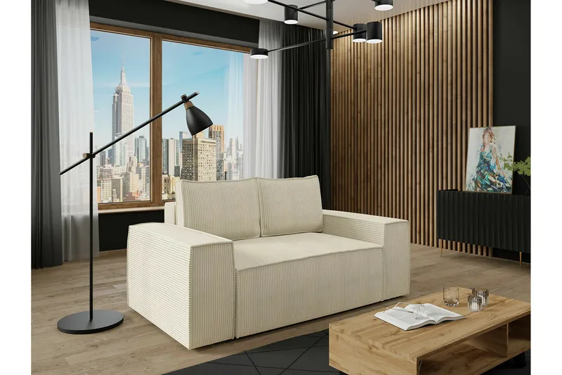 Knocklong 2-sits Bäddsoffa NO_BRAND Cream - Møbler - Sofaer - Sovesofaer - 2 seters sovesofa