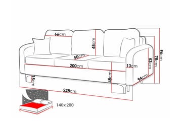Knocklong 2-sits Bäddsoffa NO_BRAND Dark grey - Møbler - Sofaer - Sovesofaer - 2 seters sovesofa