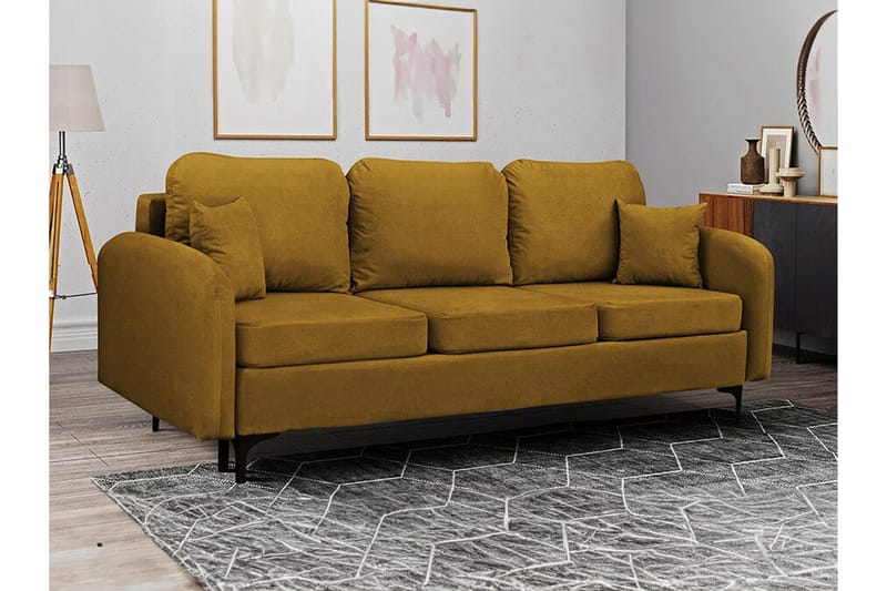 Knocklong 2-sits Bäddsoffa NO_BRAND Yellow-Green - Møbler - Sofaer - Sovesofaer - 2 seters sovesofa