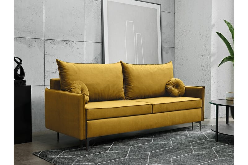 Knocklong 2-sits Bäddsoffa NO_BRAND Yellow - Møbler - Sofaer - Sovesofaer - 2 seters sovesofa