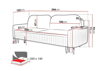Laytown 2-sits Bäddsoffa NO_BRAND Dark blue - Møbler - Sofaer - Sovesofaer - 2 seters sovesofa