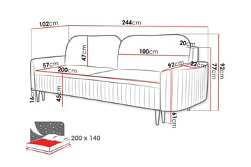 Laytown 2-sits Bäddsoffa NO_BRAND Dark grey - Møbler - Sofaer - Sovesofaer - 2 seters sovesofa