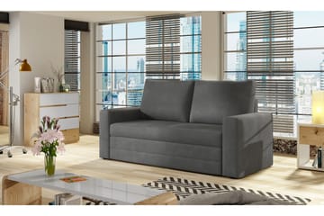 Lijan 2-seter Sovesofa 125x200 cm med Oppbevaring i Stoff - Grå - Møbler - Sofaer - Sovesofaer - 2 seters sovesofa