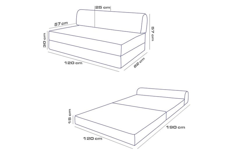2-seters sovesofa Magaria Lys Grå - Lysegrå - Møbler - Sofaer - Sovesofaer - 2 seters sovesofa
