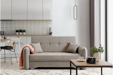 Manita Sovesofa med Oppbevaring 2-seter - Beige - Møbler - Sofaer - Sovesofaer - 2 seters sovesofa