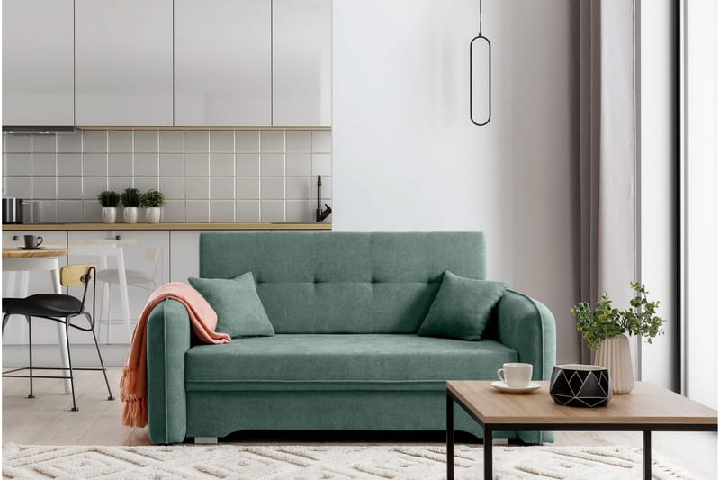 Manita Sovesofa med Oppbevaring 2-seter - Grønn - Møbler - Sofaer - Sovesofaer - 2 seters sovesofa