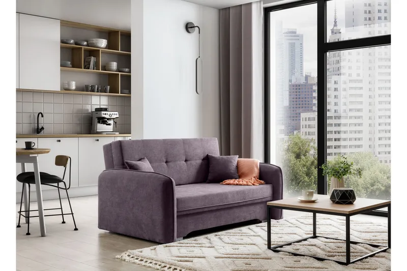 Manita Sovesofa med Oppbevaring 2-seter - Lilla - Møbler - Sofaer - Sovesofaer - 2 seters sovesofa